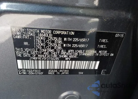 2015 Toyota Rav4 Le z USA, uszkodzony, nr VIN JTMBFREV5FD156245